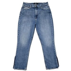 HUDSON Holly Straight Cropped Jeans High Waist Side Ankle Slit Size 30